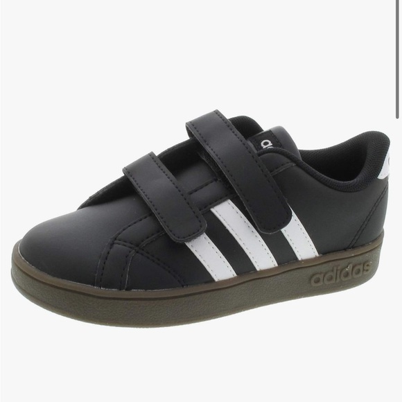 Adidas Kids Black and White Velcro Sneakers toddler 10 - Picture 1 of 4